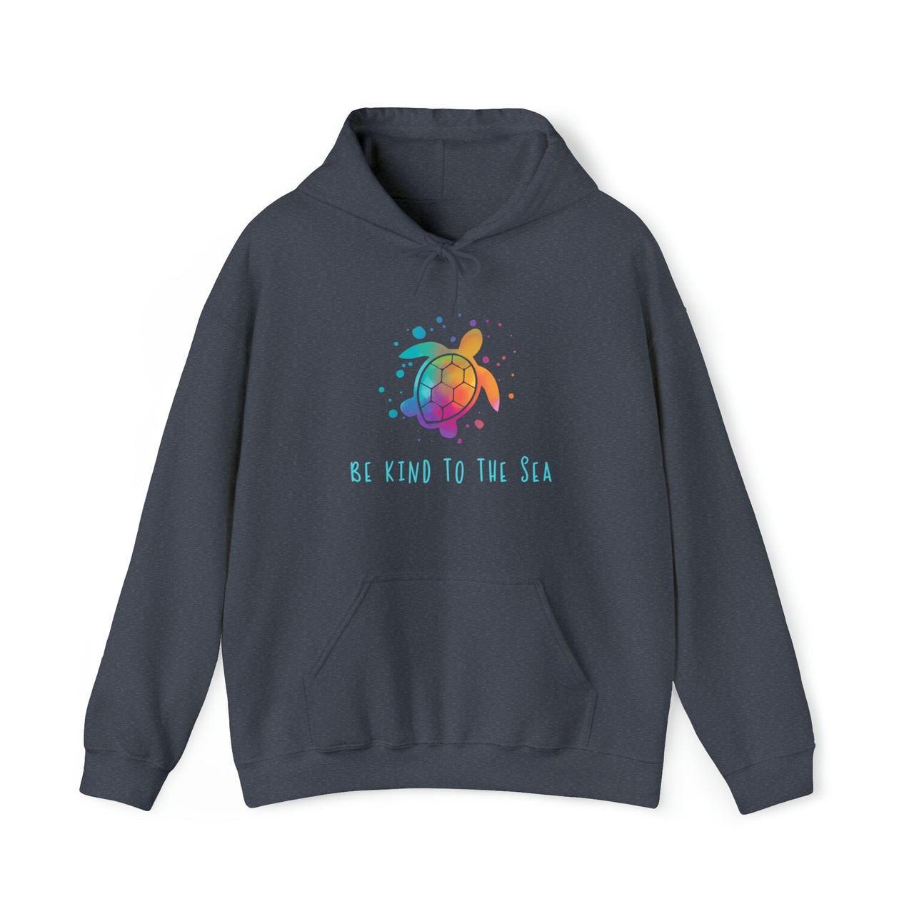 Be Kind to the Sea Hooded Sweatshirt, Unisex, Heather Navy