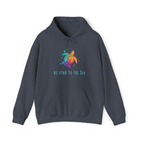 Thumbnail for Be Kind to the Sea Hooded Sweatshirt, Unisex, Heather Navy