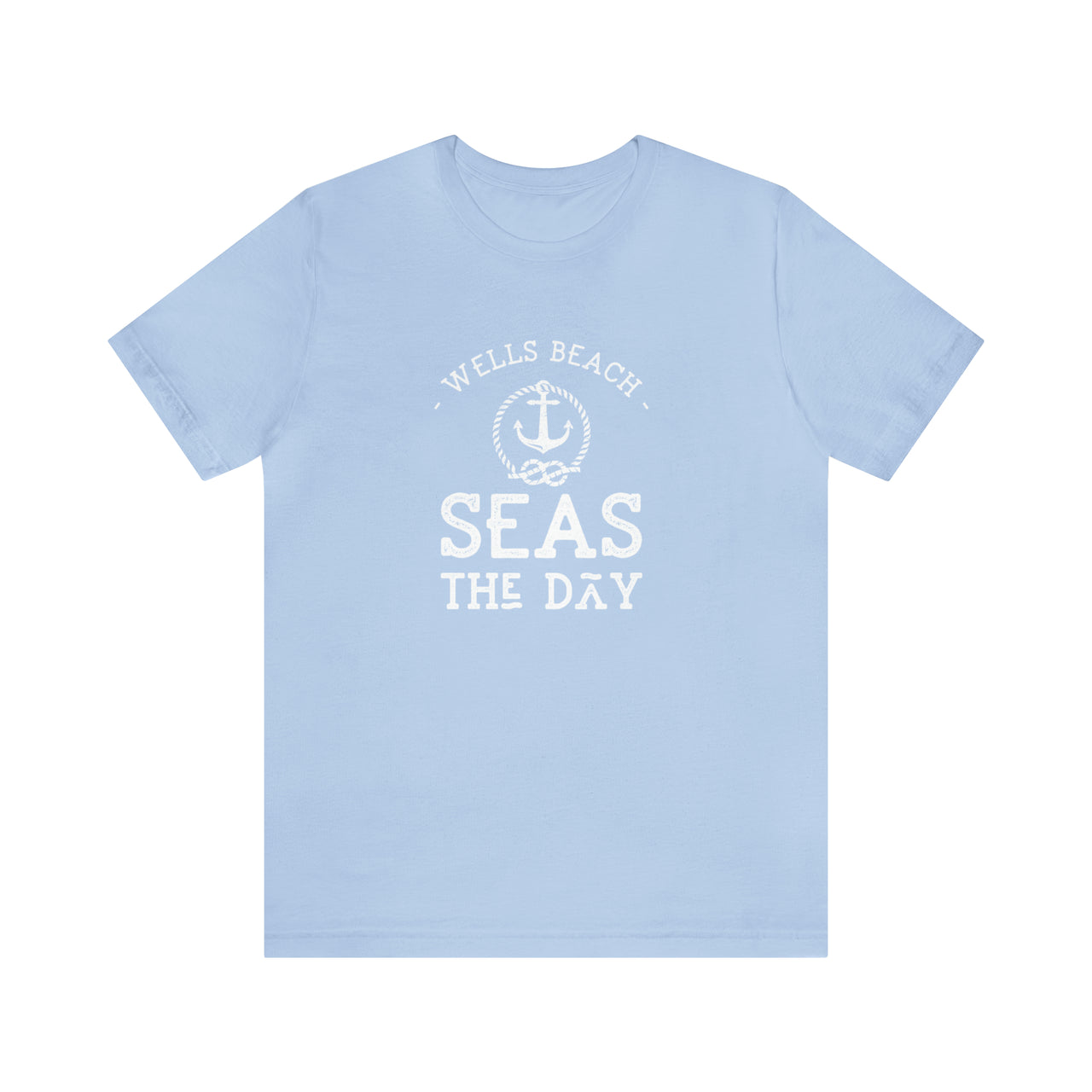 Seas the Day Personalized Weekend Tee, Unisex, Baby Blue