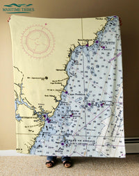 Thumbnail for Nautical Chart Blankets, Maine Coastal Maps