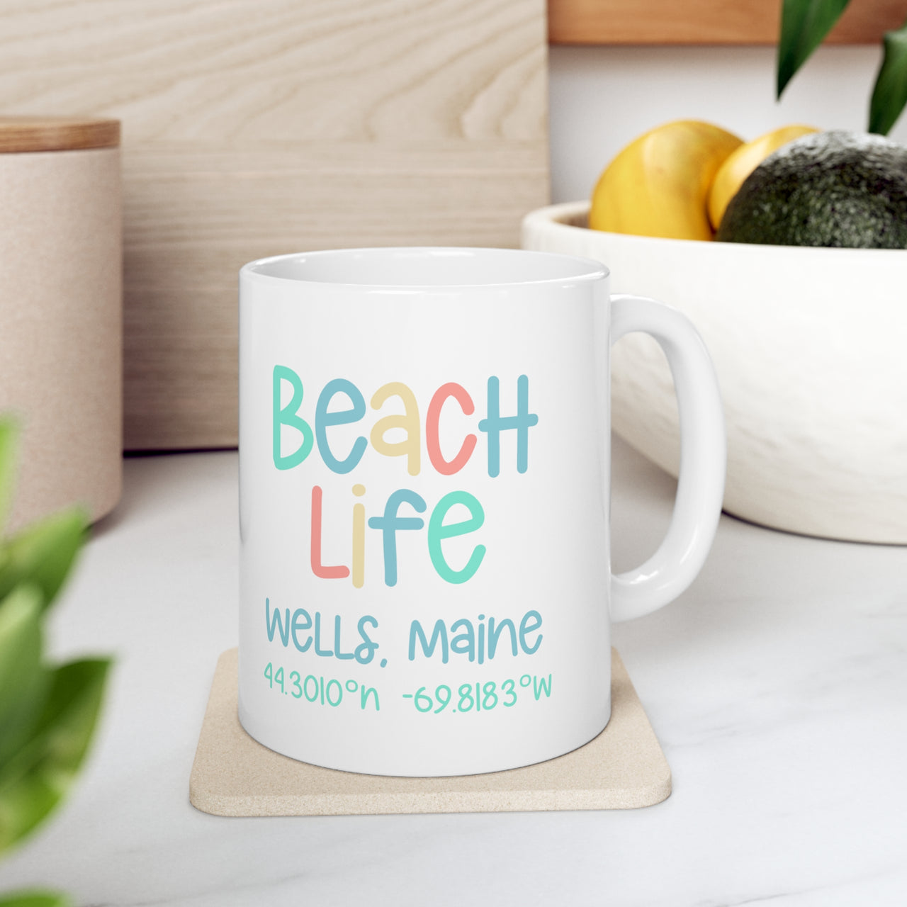 Beach Life Personalized Coastal Mug, 11 oz