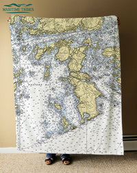 Thumbnail for Nautical Chart Blankets, Maine Coastal Maps