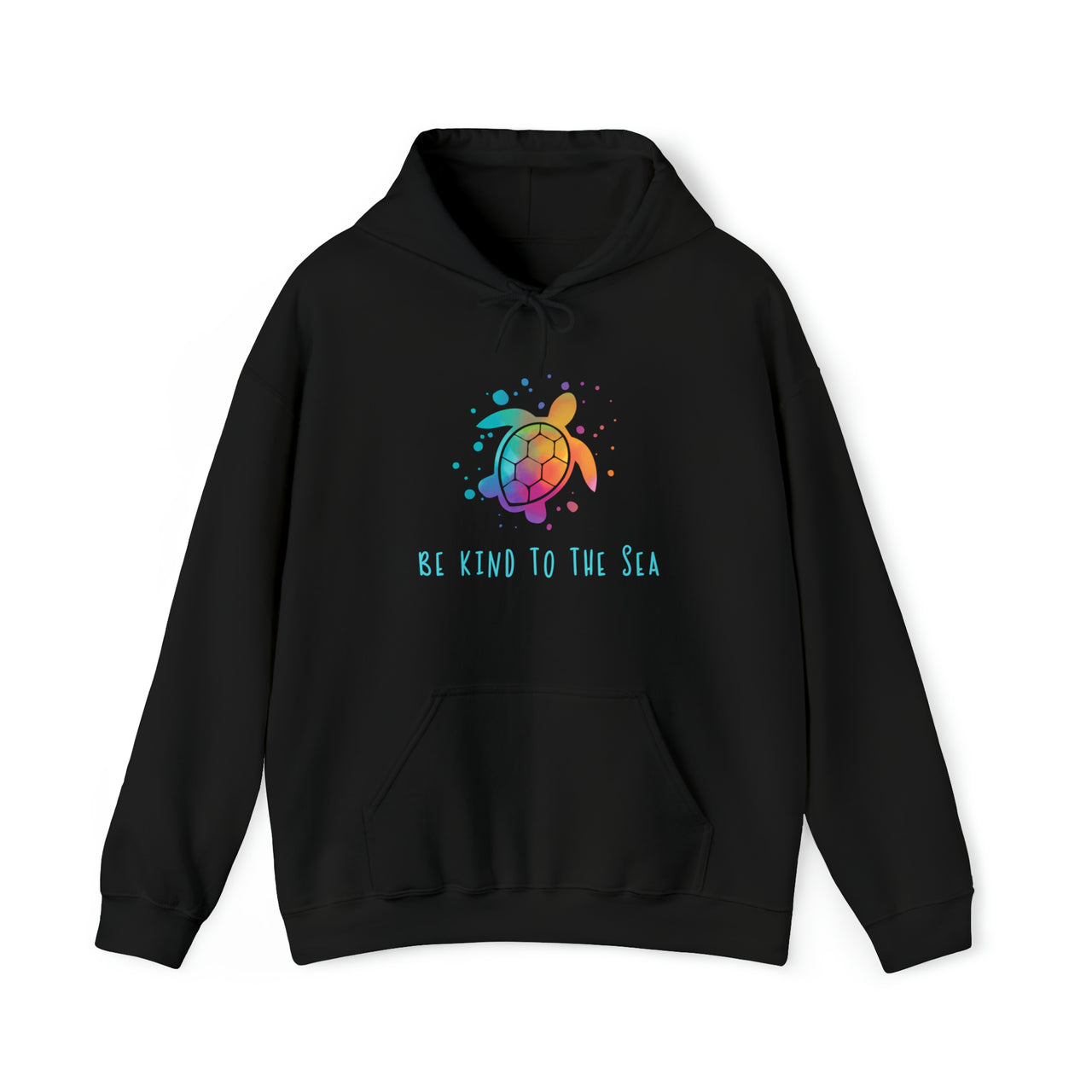 Be Kind to the Sea Hooded Sweatshirt, Unisex, Black
