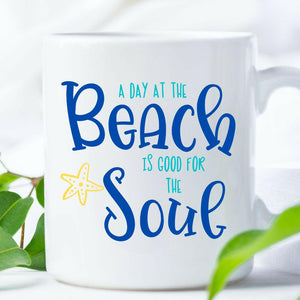 A Day at the Beach Ceramic Coffee Mug Mugs New England Trading Co