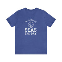 Thumbnail for Seas the Day Personalized Weekend Tee, Unisex, Heather True Royal