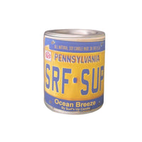 Thumbnail for Pennsylvania License Plate Ocean Breeze Paint Can Candle Paint Can Candle Surf's Up Candle   
