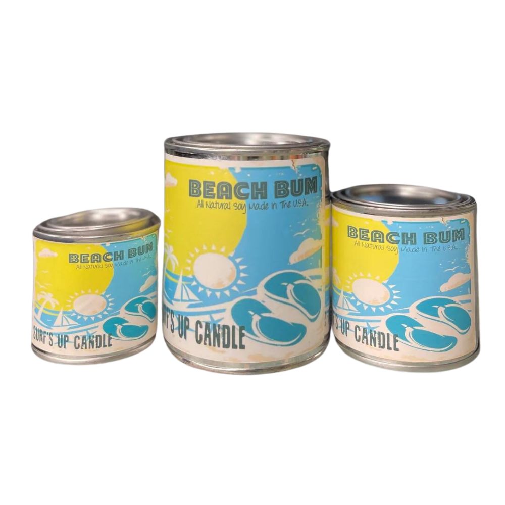 Beach Bum Paint Can Candle - Vintage Collection Paint Can Candle Surf's Up Candle   