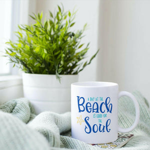 A Day at the Beach Ceramic Coffee Mug Mugs New England Trading Co