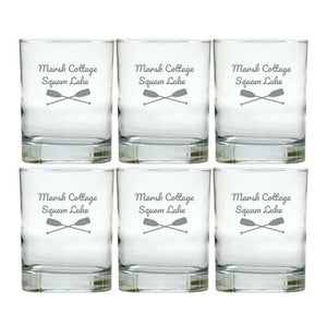 Personalized Nautical Glasses, Double Old Fashioned, Set of 6 Drinkware Sets Nautical Living