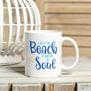 A Day at the Beach Ceramic Coffee Mug Mugs New England Trading Co