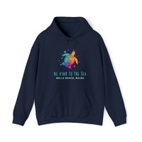 Thumbnail for Be Kind to the Sea Heavy Blend Hooded Sweatshirt, Personalized, Navy