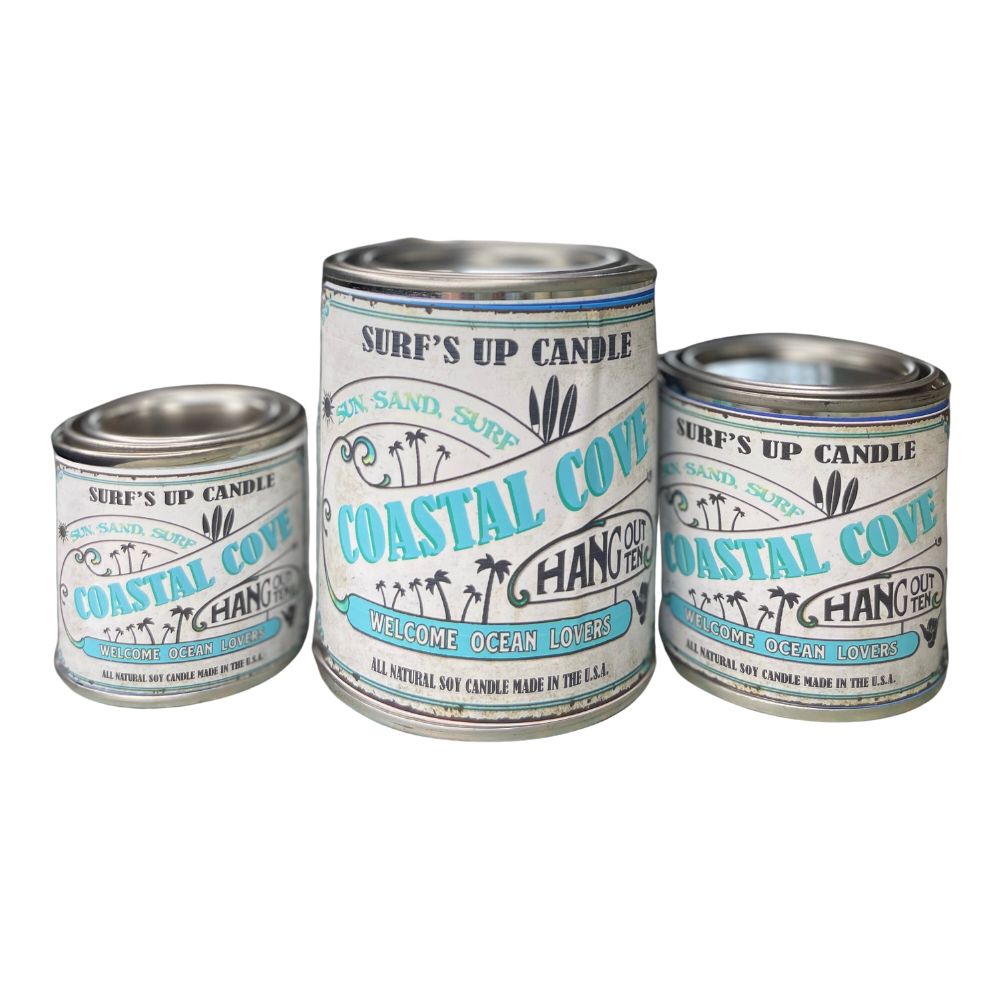 Coastal Cove Paint Can Candle - Vintage Collection Paint Can Candle Surf's Up Candle   