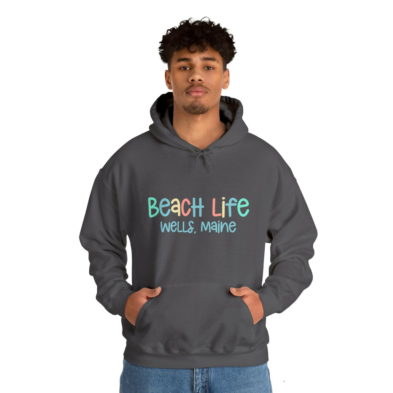 Beach Life Personalized Heavy Blend Charcoal Hooded Sweatshirt