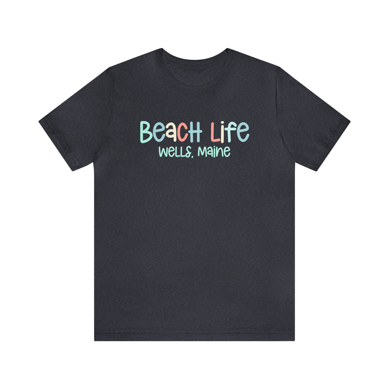 Beach Life Weekend Tee Shirt, Personalized Heather Navy