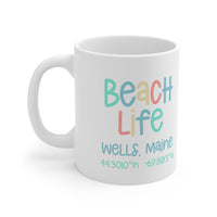 Thumbnail for White Ceramic Coastal Mug, Beach Life, Personalized
