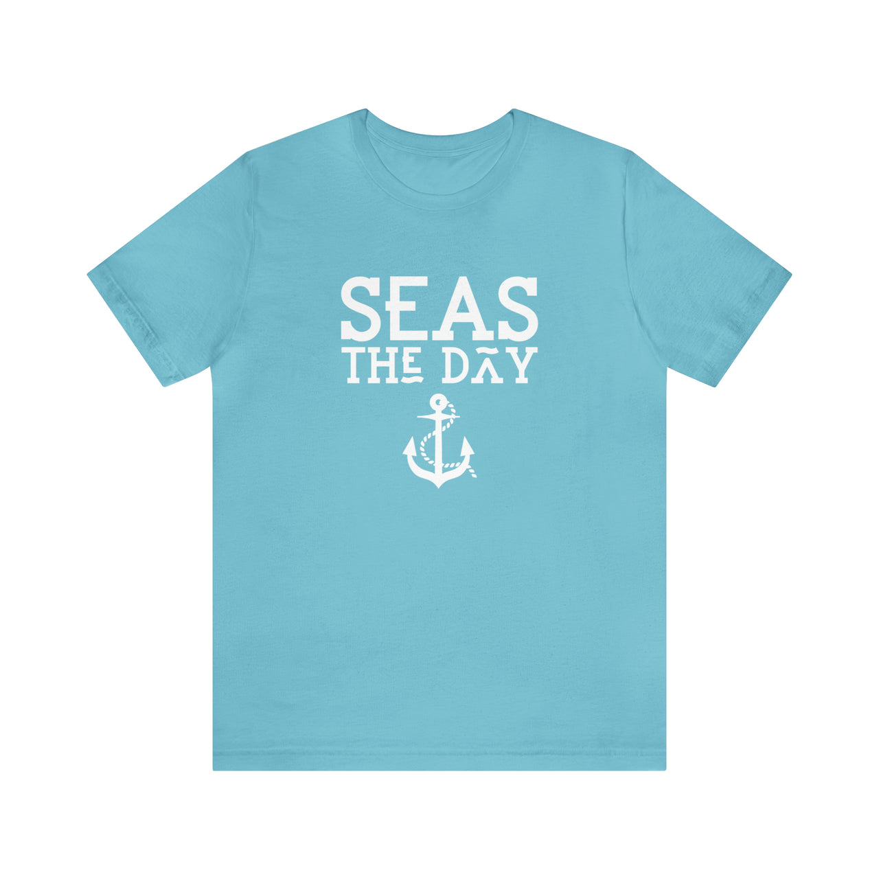 Seas The Day Unisex Jersey Weekend Tee, Turquoise