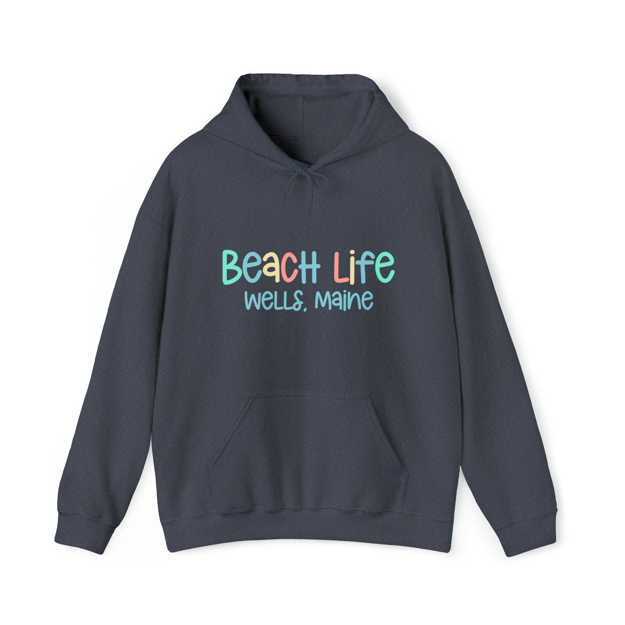 Beach Life Heavy Blend Hooded Sweatshirt, Personalized, Heather Navy