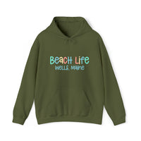 Thumbnail for Beach Life Heavy Blend Hooded Sweatshirt, Personalized, Military Green