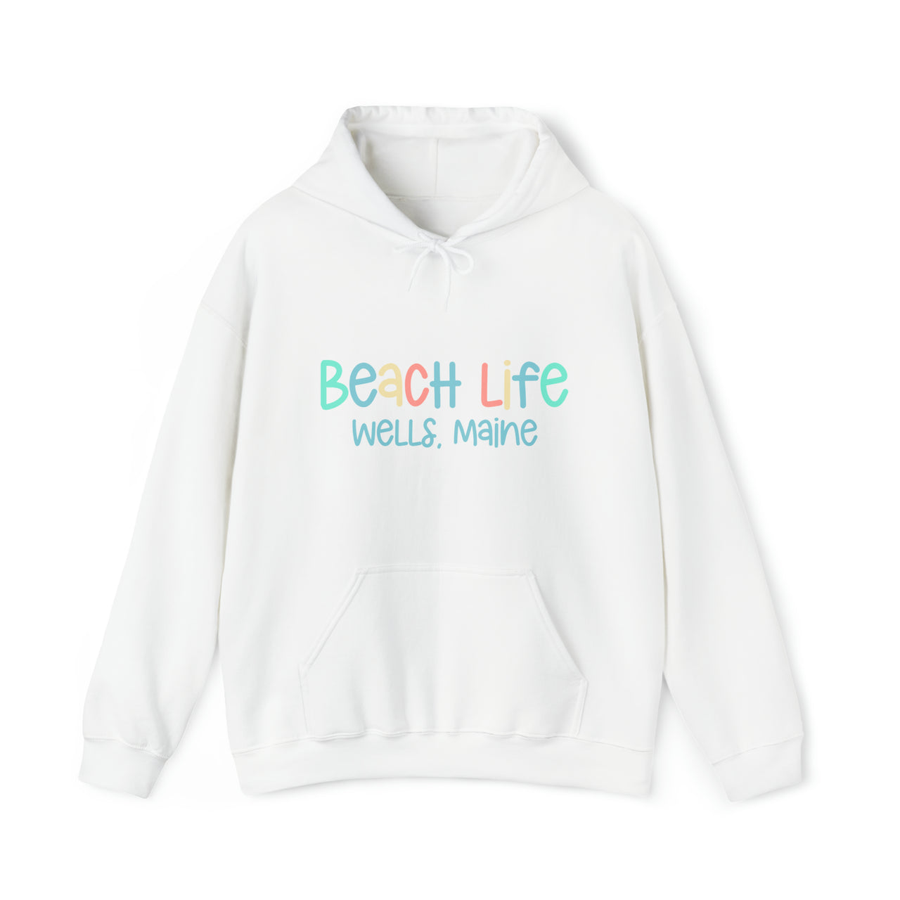 Beach Life Heavy Blend Hooded Sweatshirt, Personalized, White