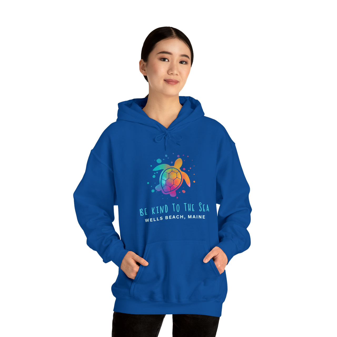 Be Kind To The Sea Personalized Heavy Blend Royal Hooded Sweatshirt
