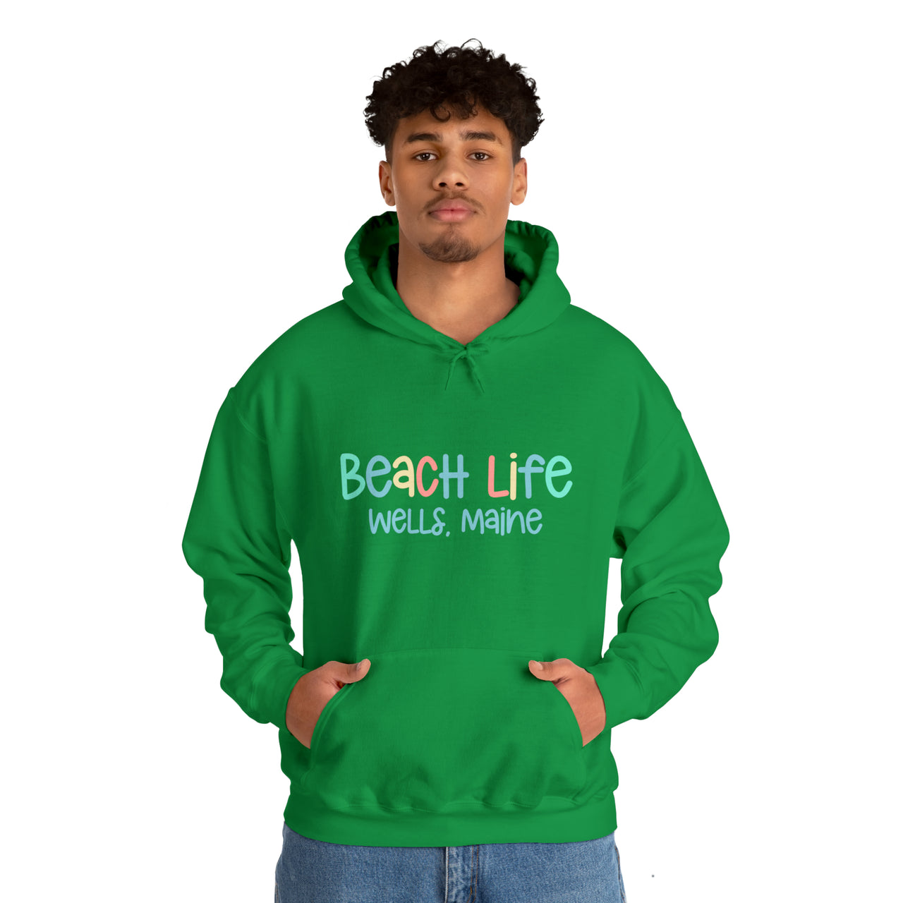 Beach Life Personalized Heavy Blend Irish Green Hooded Sweatshirt