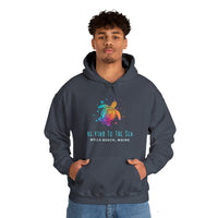 Thumbnail for Be Kind To The Sea Personalized Heavy Blend Heather Navy Hooded Sweatshirt
