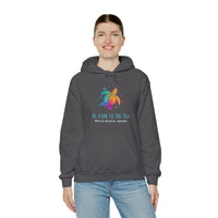 Thumbnail for Be Kind To The Sea Personalized Heavy Blend Charcoal Hooded Sweatshirt