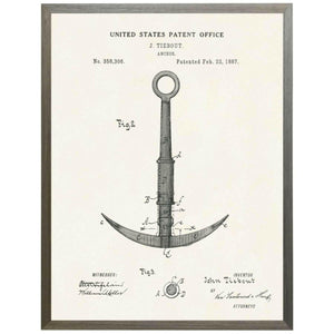 Anchor Patent Artwork, Barnwood Frame