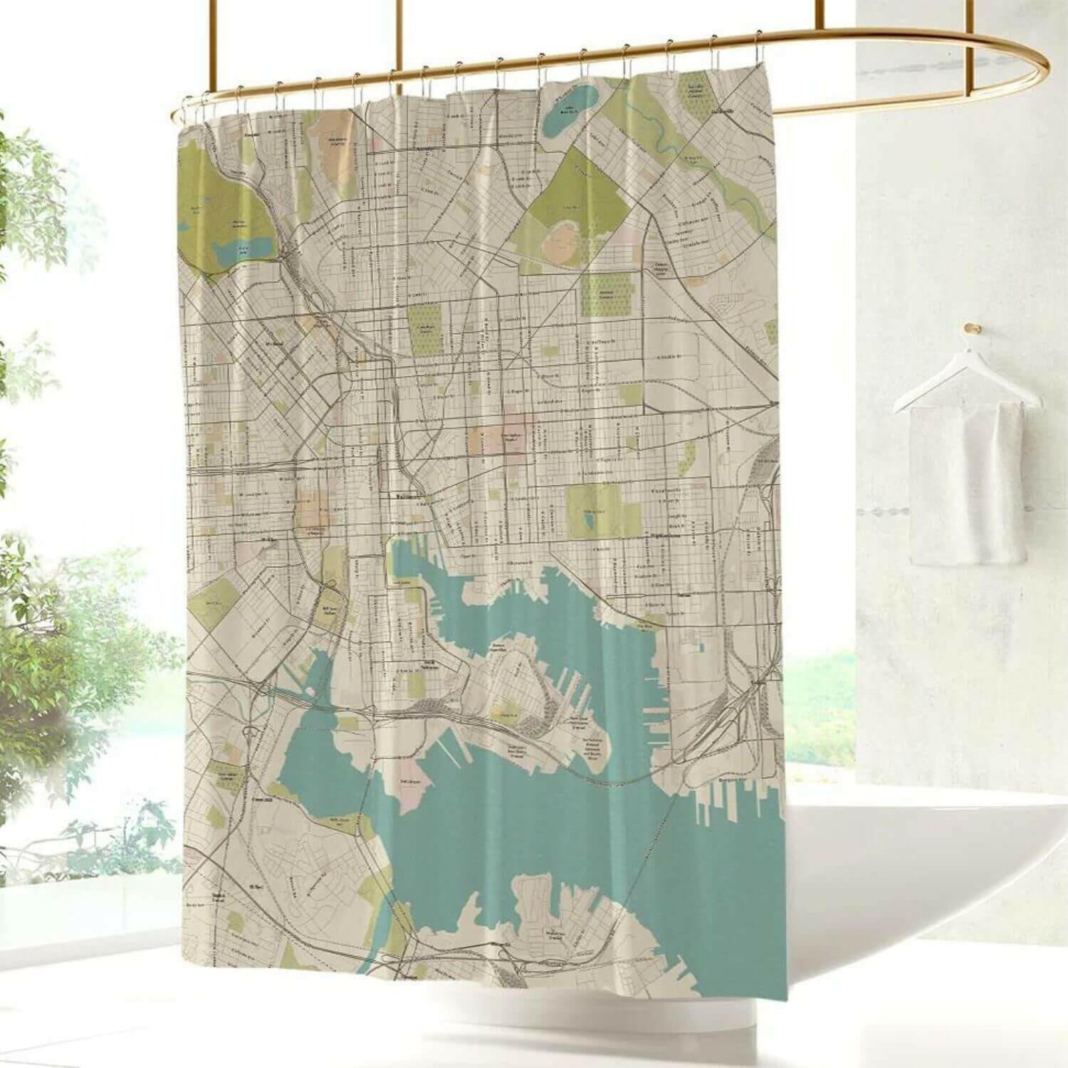 Nautical Chart Curtains, Locations in Maryland, image size:1500x1500