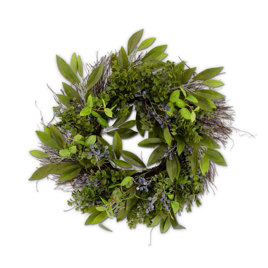 Blueberry and Boxwood Summer Wreath