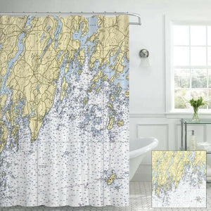 Nautical Chart Curtains, Locations in Maine