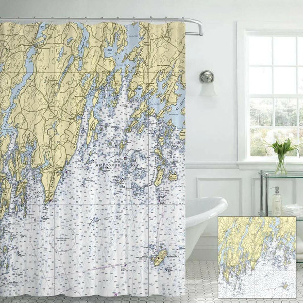 Nautical Chart Curtains, Locations in Maine
