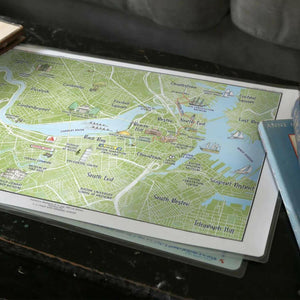 Nautical Chart Placemats, Locations in Massachusetts