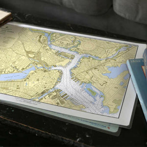 Nautical Chart Placemats, Locations in Massachusetts