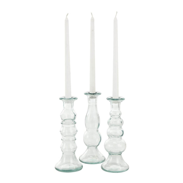 Harborlight Recycled Glass Candle Holders - Set of 3