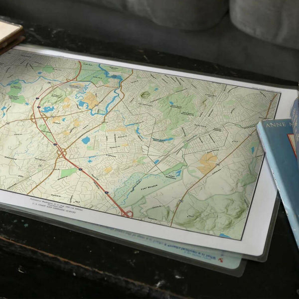 Nautical Chart Placemats, Locations in Massachusetts