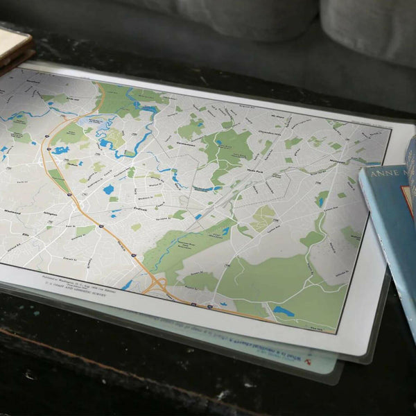 Nautical Chart Placemats, Locations in Massachusetts