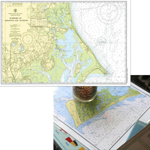 Nautical Chart Placemats, Locations in Massachusetts