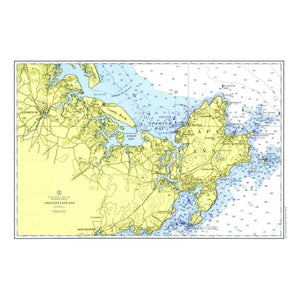 Nautical Chart Placemats, Locations in Massachusetts