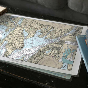 Nautical Chart Placemats, Locations in Massachusetts