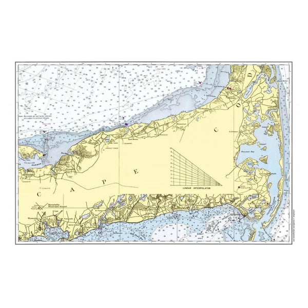 Nautical Chart Placemats, Locations in Massachusetts