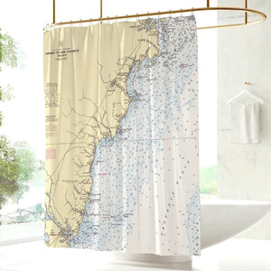 Nautical Chart Curtains, Locations in Maine
