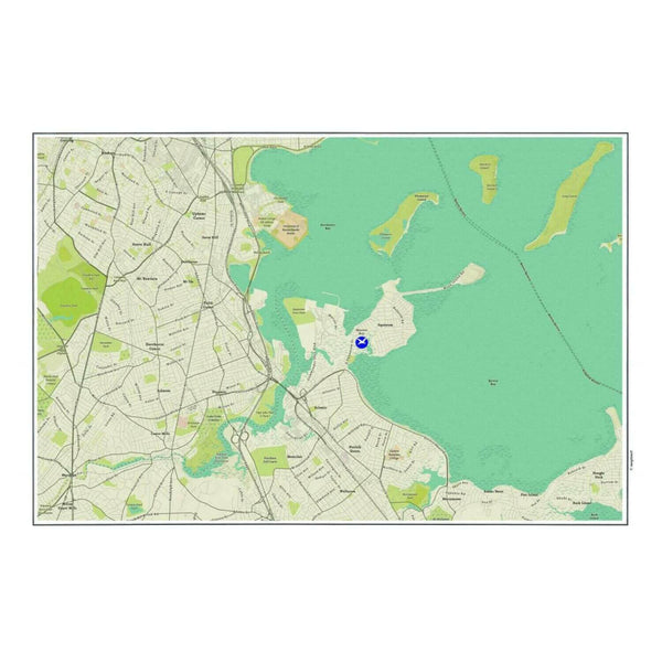 Nautical Chart Placemats, Locations in Massachusetts
