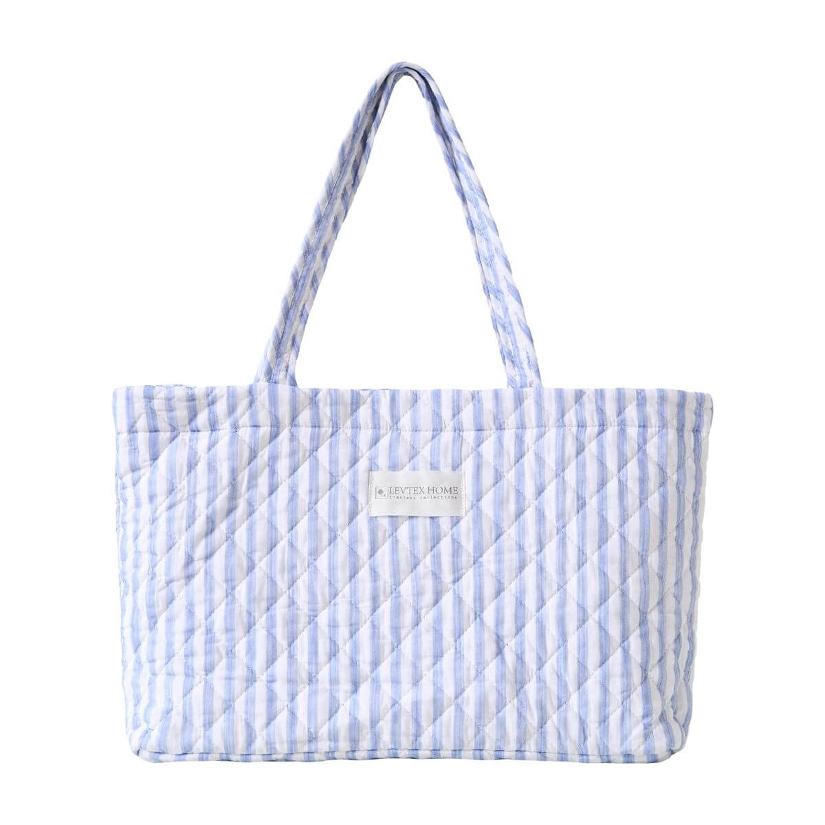 Martha Stripe Blue Tote Bag | Quilted Coastal Style