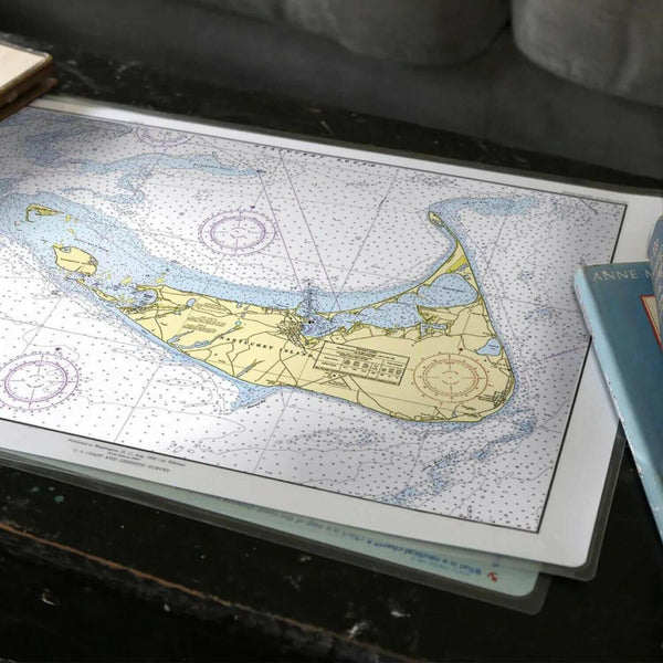 Nautical Chart Placemats, Locations in Massachusetts