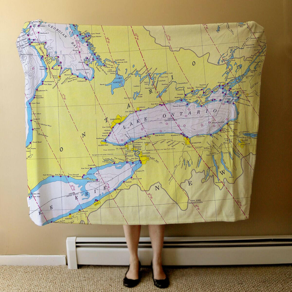 Nautical Chart Blankets, Locations in Great Lakes