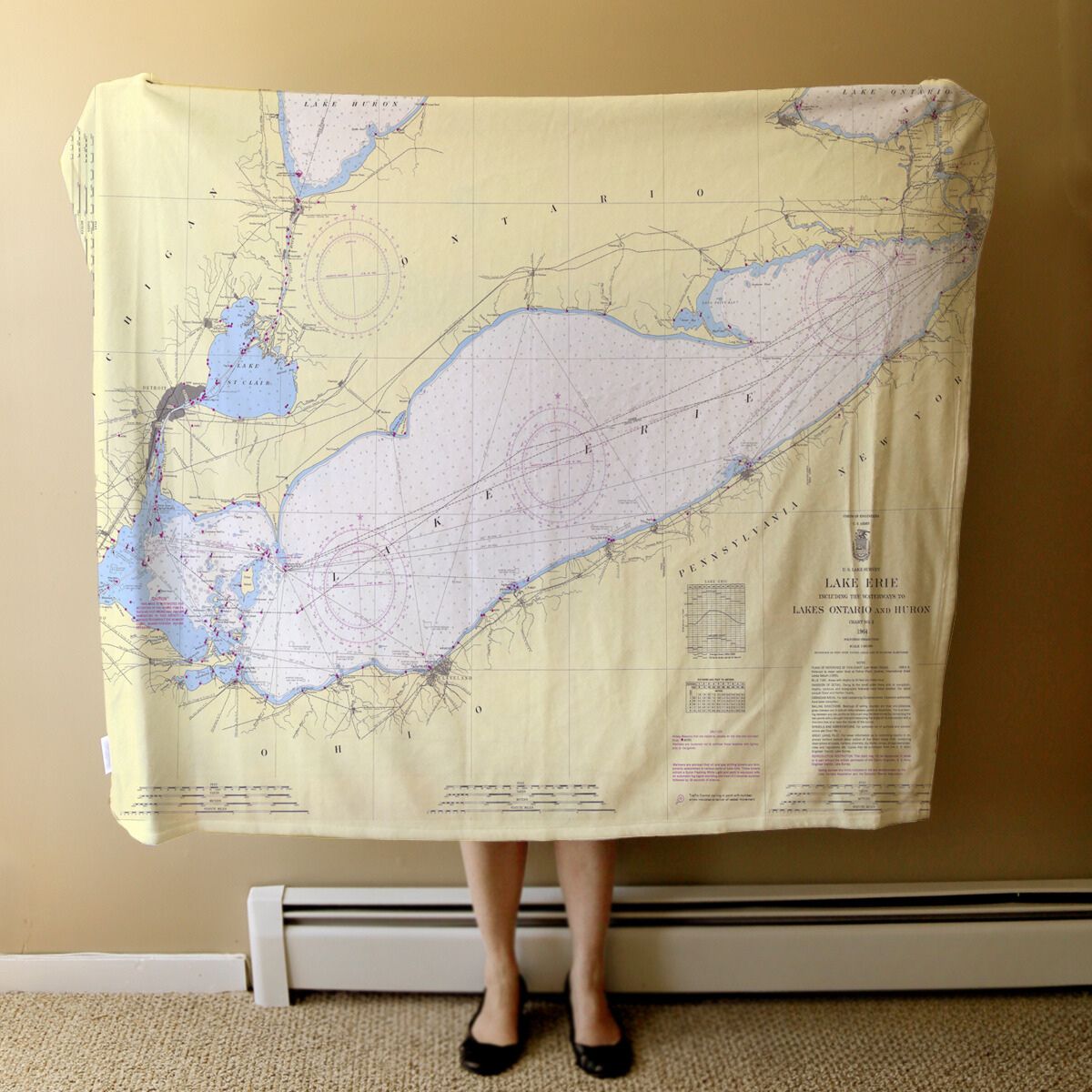 Nautical Chart Blankets, Locations in Great Lakes