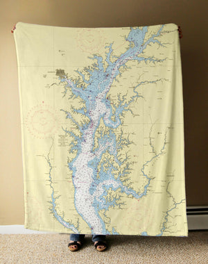 Nautical Chart Blanket, Locations in Maryland