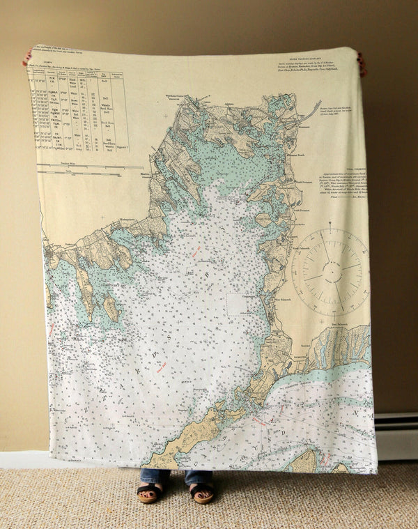 Nautical Chart Blanket, Locations in Massachusetts