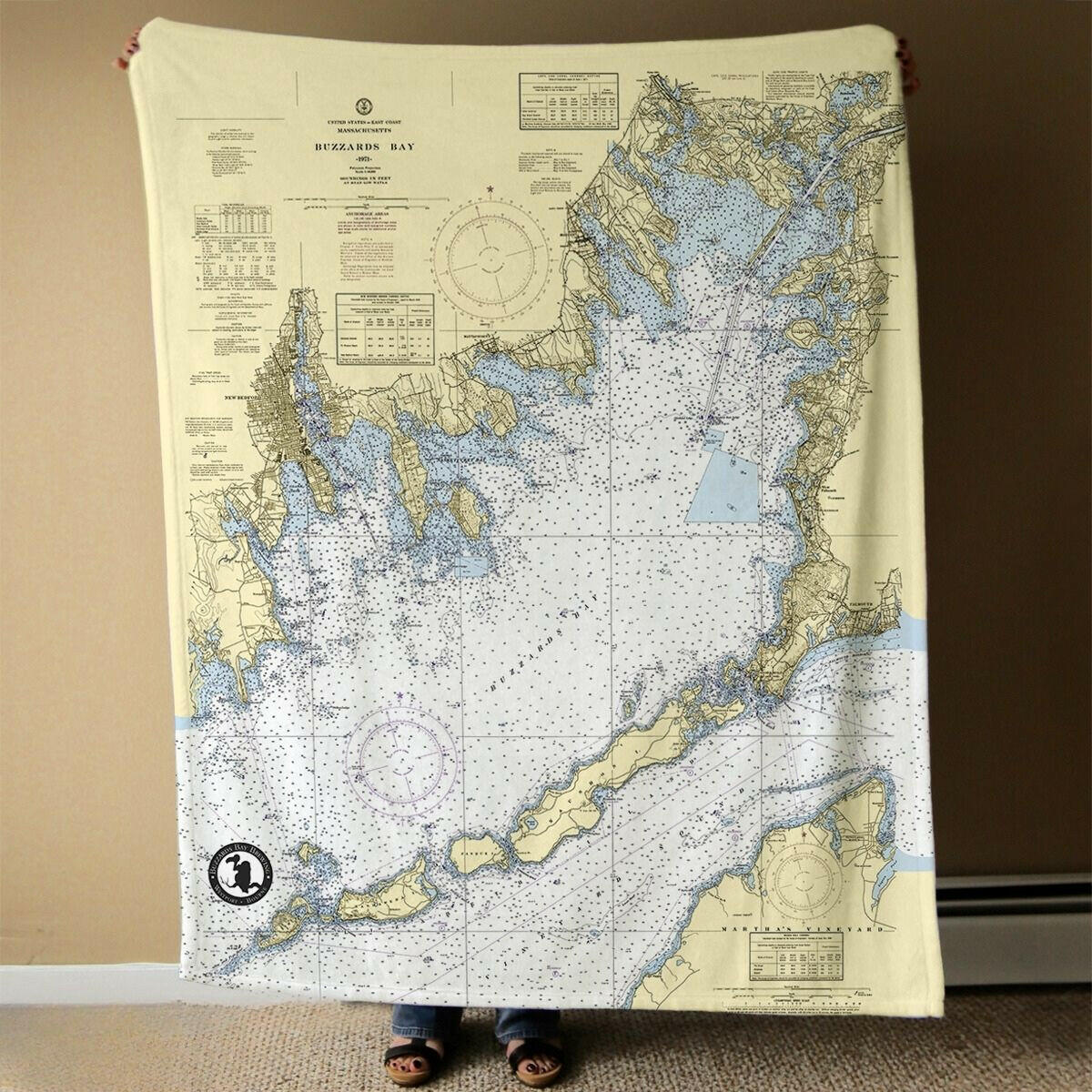 Nautical Chart Blanket, Locations in Massachusetts